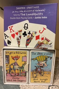 80's Shoebox Greetings Double-Deck Playing Cards The Lundquists Jumbo Index